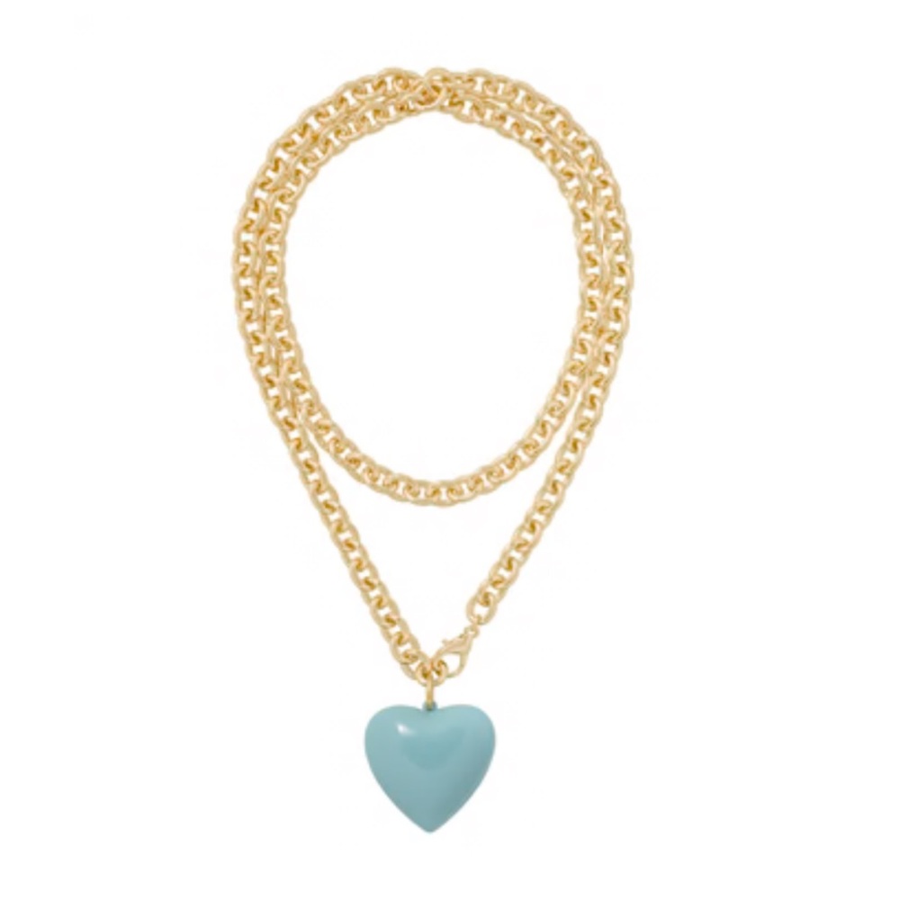 Roxanne Assoulin The Big Puffy Heart Charm Necklace - Cloud